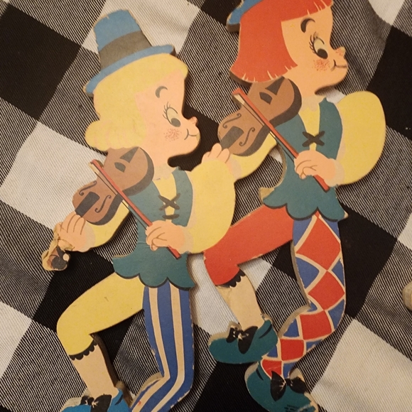 VINTAGE MOTHER GOOSE PIN-UPS #239 OLD KING COLE FIDDLERS THREE Dolly Toy Company - Picture 4 of 9